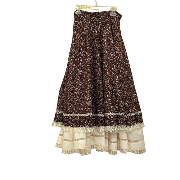 Jessica's Gunnies San Francisco vintage skirt, brown floral, prairiecore, 70s - Picture 2 of 6